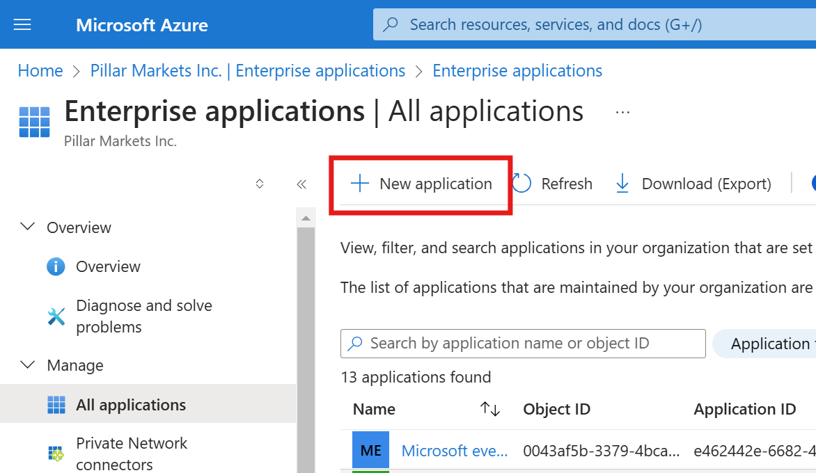 Create Enterprise Application