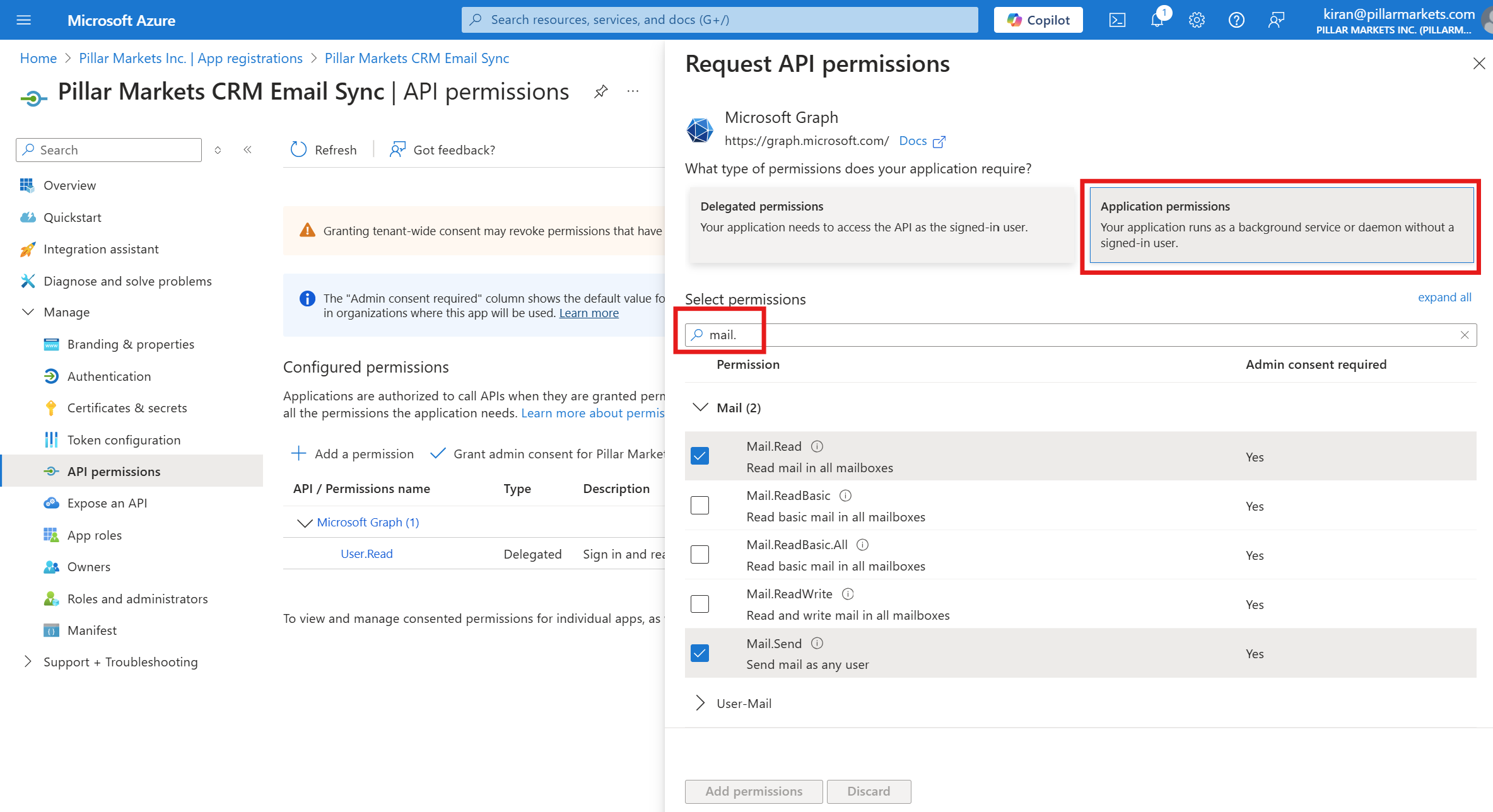 Application API Permissions