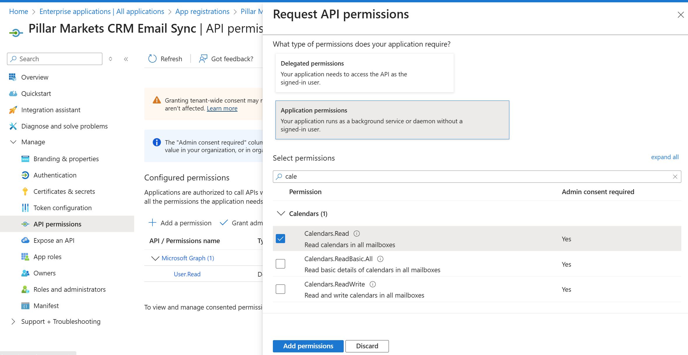 Application API Permissions